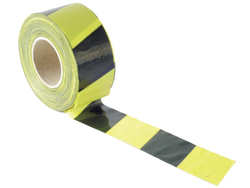 Barrier Tape 70mm x 500m Black & Yellow, Faithfull