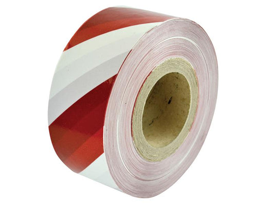 Heavy-Duty Barrier Tape Red & White 70mm x 250m, Faithfull