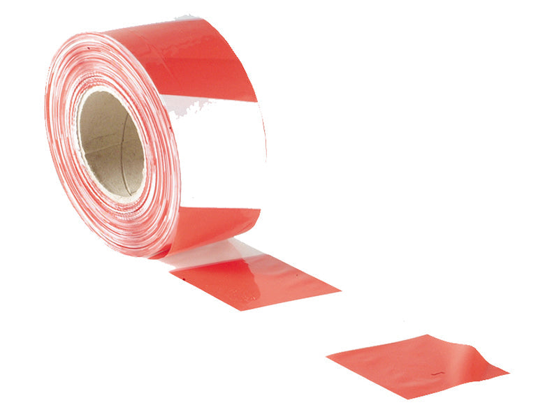 Barrier Tape 70mm x 500m Red & White, Faithfull