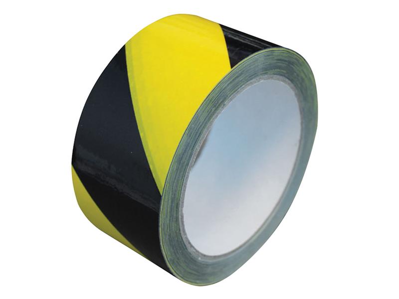 Laminated Self-Adhesive Hazard Tape Black/Yellow 50mm x 33m, Faithfull