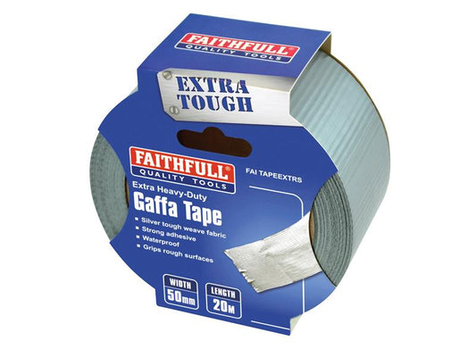 Extra Heavy-Duty Gaffa Tape 50mm x 20m Silver, Faithfull