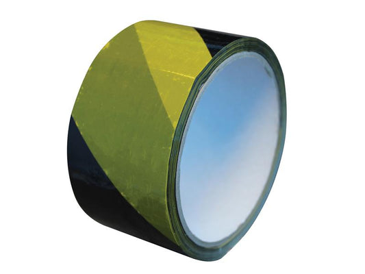 Economy Self-Adhesive Hazard Tape Black/Yellow 50mm x 33m, Faithfull