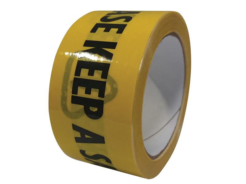 Laminated Self-Adhesive Hazard Tape Social Distance Black/Yellow 50mm x 33m, Faithfull