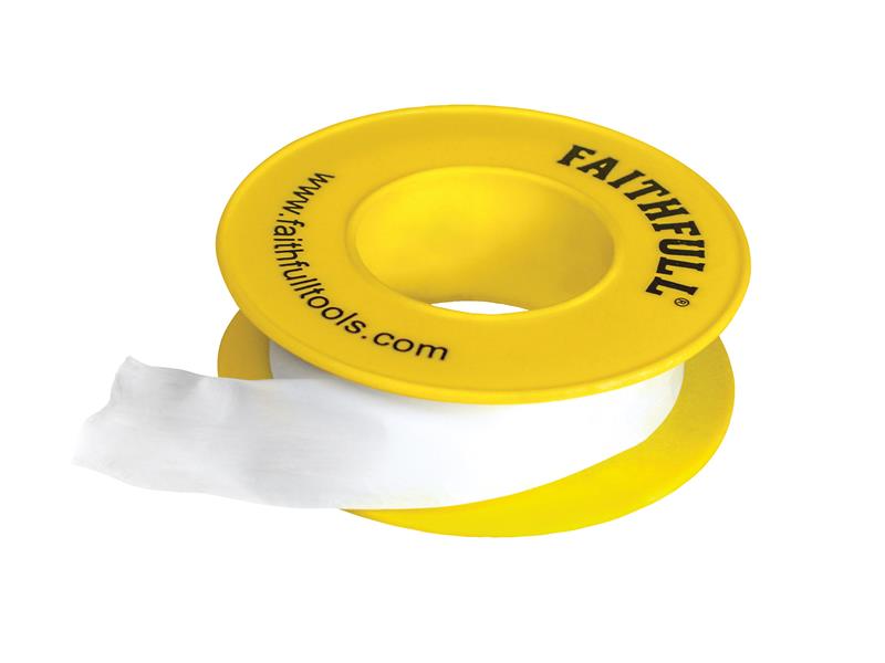 P.T.F.E Gas Tape 12mm x 5m White (Pack 10), Faithfull