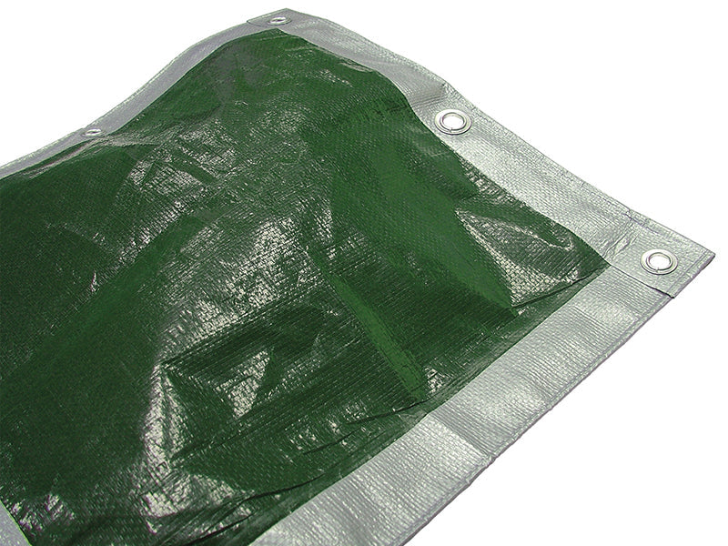 Tarpaulin Green/Silver 3.6 x 2.7m (12 x 9ft) 80gsm, Faithfull