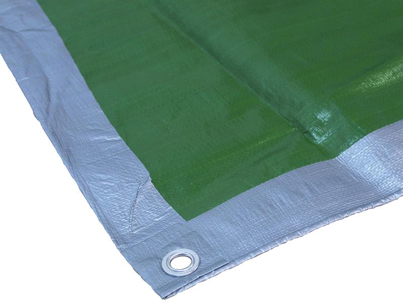 Tarpaulin Green/Silver 5.4 x 3.6m (18 x 12ft) 80gsm, Faithfull