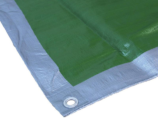 Tarpaulin Green/Silver 5.4 x 3.6m (18 x 12ft) 80gsm, Faithfull