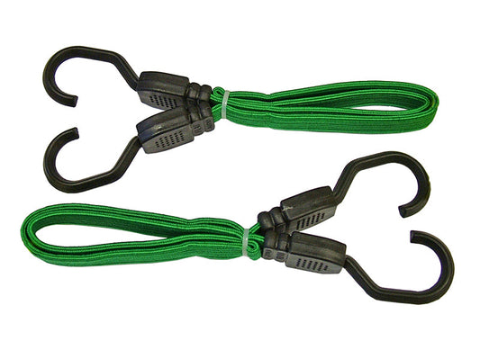 Flat Bungee Cord 60cm (24in) Green 2 Piece, Faithfull