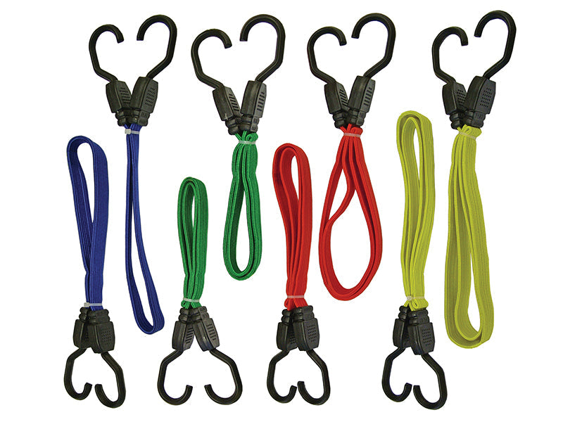 Flat Bungee Cord Set 8 Piece, Faithfull