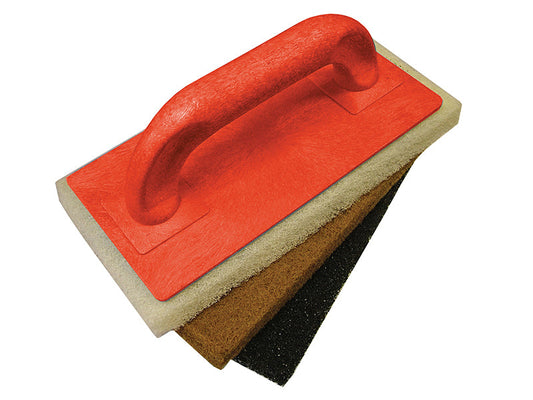 Scouring Pad Holder + Fine Medium & Coarse Pads, Faithfull