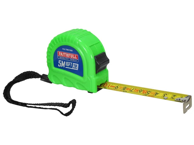 Twin Lock Tape Measure 5m/16ft (Width 19mm), Faithfull