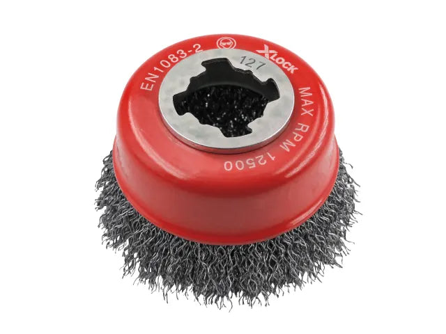 X-LOCK Wire Cup Brush 75mm M14x2, 0.30mm Steel Wire, Faithfull