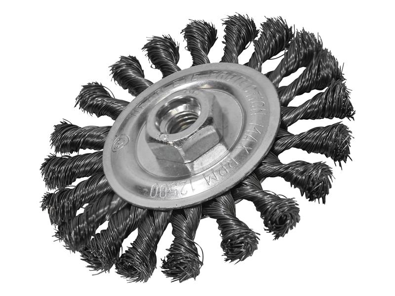 Circular Wire Brush 115 x 12mm M14x2 Bore, 0.35mm Wire, Faithfull