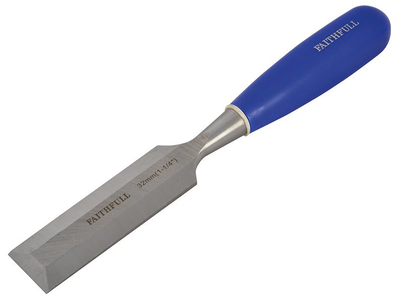 Bevel Edge Chisel Blue Grip 32mm (1.1/4in), Faithfull