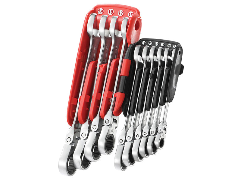 467BF.JP10PB Ratchet Combination Flexi Wrench Set, 10 Piece, Facom