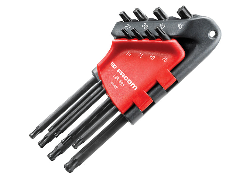 Long Metric Head TORX Hex Key Set of 8 (TX10-TX45), Facom