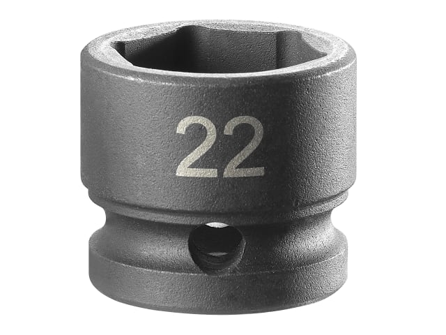 6-Point Stubby Impact Socket 1/2in Drive 22mm, Facom