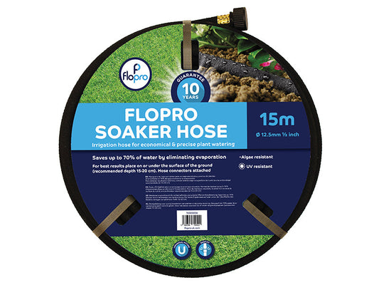 Flopro Soaker Hose 15m 12.5mm (1/2in) Diameter, Flopro