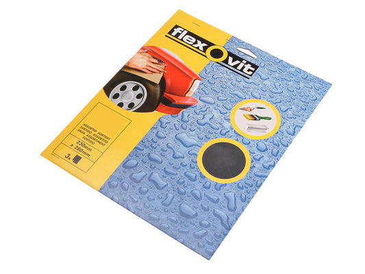 Waterproof Sanding Sheets 230 x 280mm Assorted (3), Flexovit