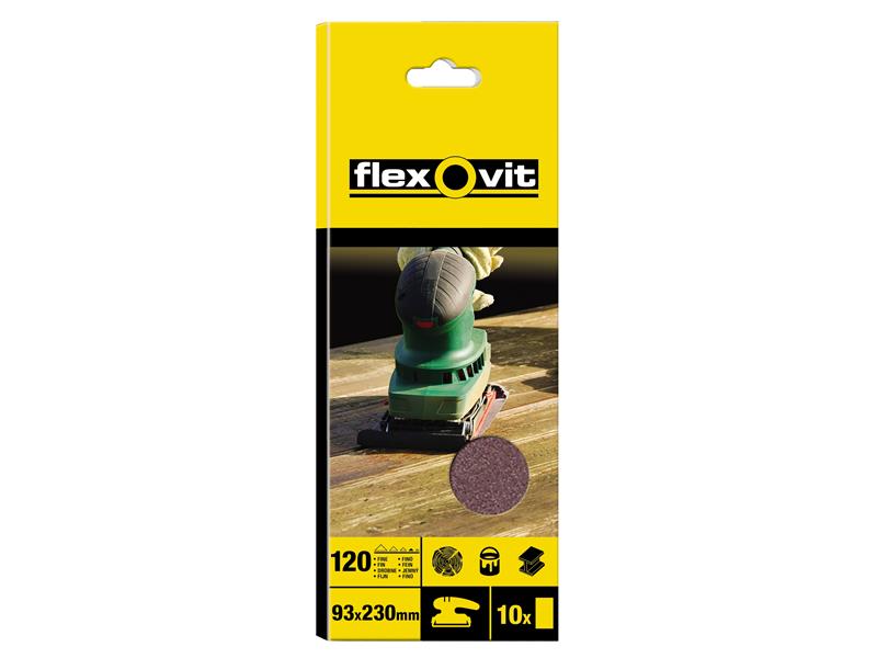 1/3 Sanding Sheets Plain Medium 80 Grit (Pack 10), Flexovit