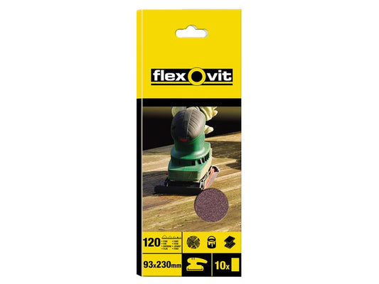 1/3 Sanding Sheets Plain Coarse 50 Grit (Pack 10), Flexovit