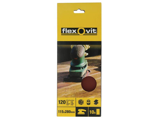 1/2 Sanding Sheets Orbital Plain Fine 120 Grit (Pack 10), Flexovit