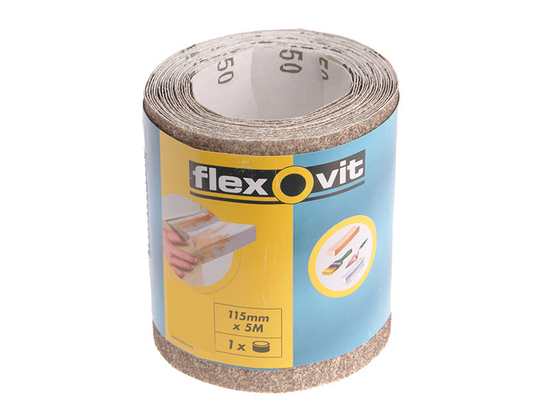 General Purpose Sanding Roll 115mm x 5m Medium 120G, Flexovit