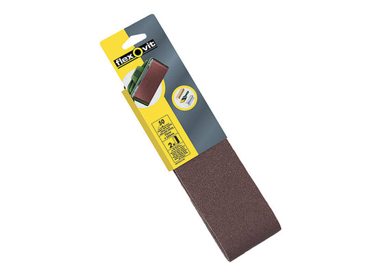 Cloth Sanding Belt 533 x 75mm Coarse 50G (Pack 2), Flexovit