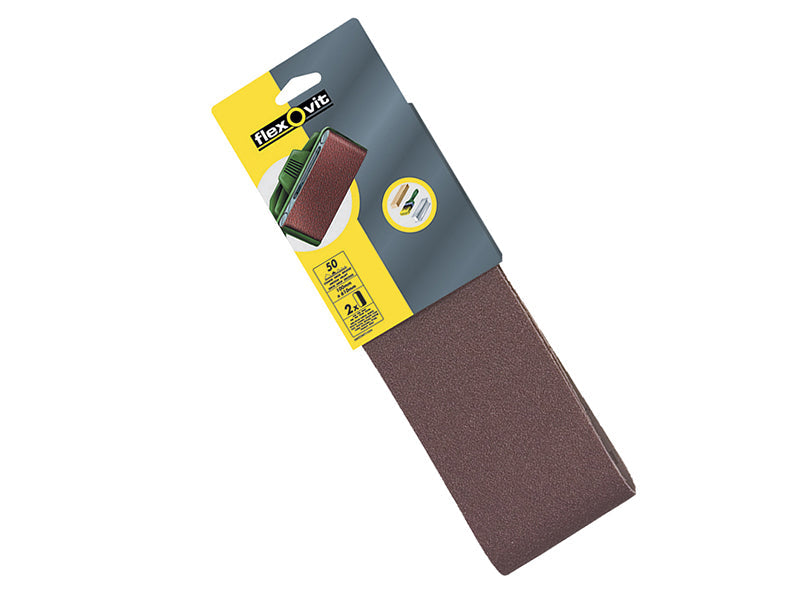 Cloth Sanding Belt 610 x 100mm Assorted (Pack 6), Flexovit