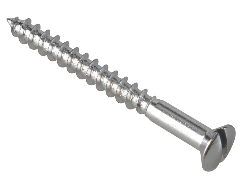 Multi-Purpose Screw SL Raised Head Chrome Plated 4.0 x 40mm ForgePack 20, ForgeFix