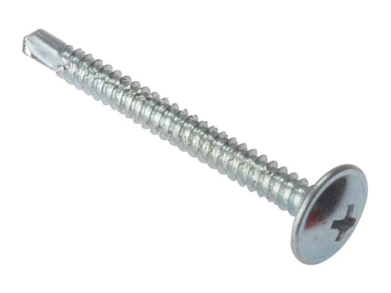 Baypole Self-Drill Screw Phillips Wafer Head ZP 4.8 x 100mm Box 100, ForgeFix