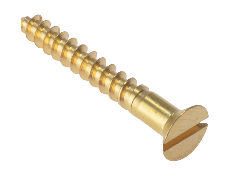 Wood Screw Slotted CSK Solid Brass 1.3/4in x 8 Box 200, ForgeFix