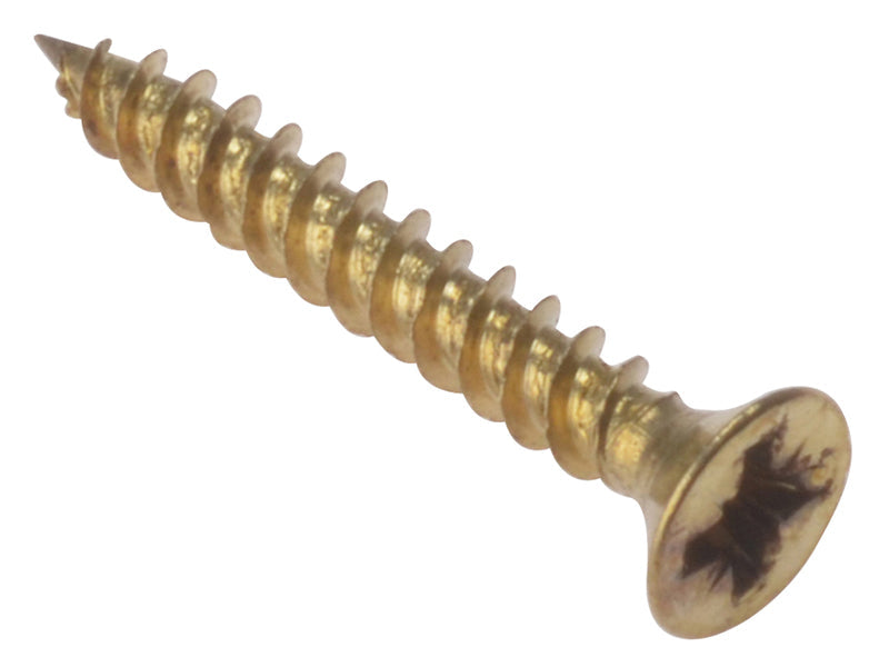 General Purpose Pozi Compatible Screw CSK TT Electro Brass 1.1/4in x 8 Box 200, ForgeFix