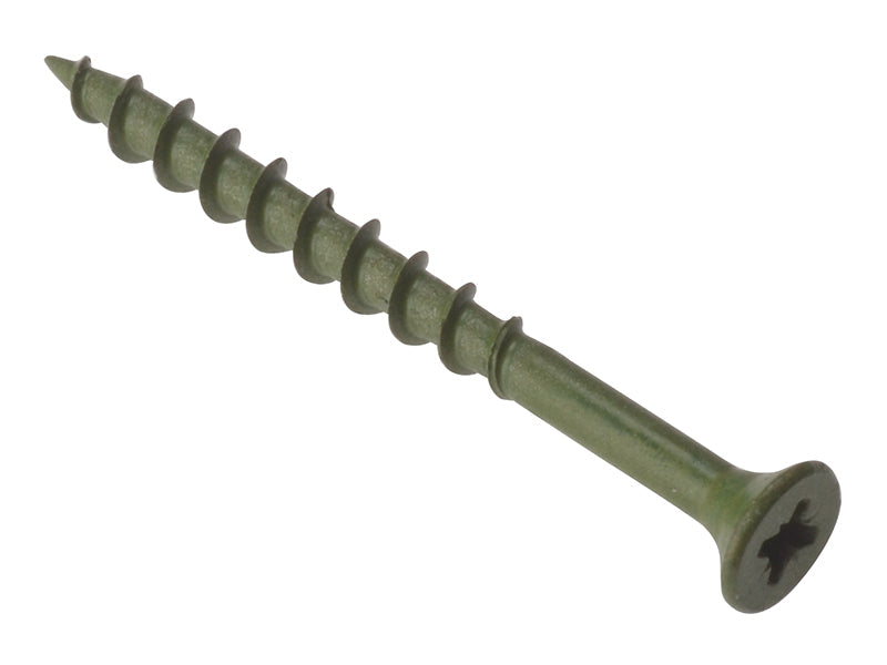 Decking Screw Pozi Compatible ST Green Anti-Corrosion 4.5 x 50mm Box 200, ForgeFix