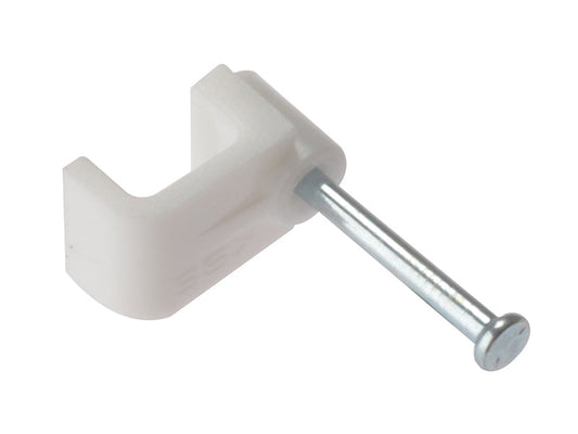 Cable Clip Flat White Bellwire Box 100, ForgeFix