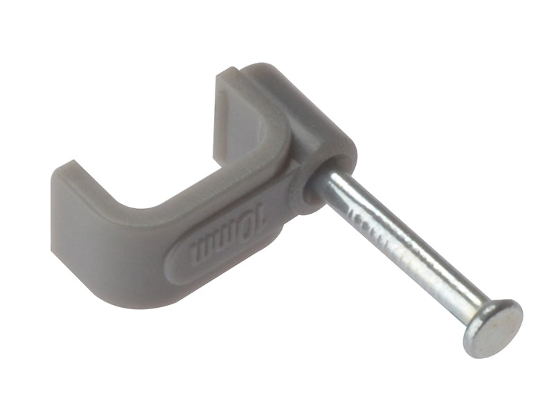 Cable Clip Flat Grey 1.00mm Box 100, ForgeFix