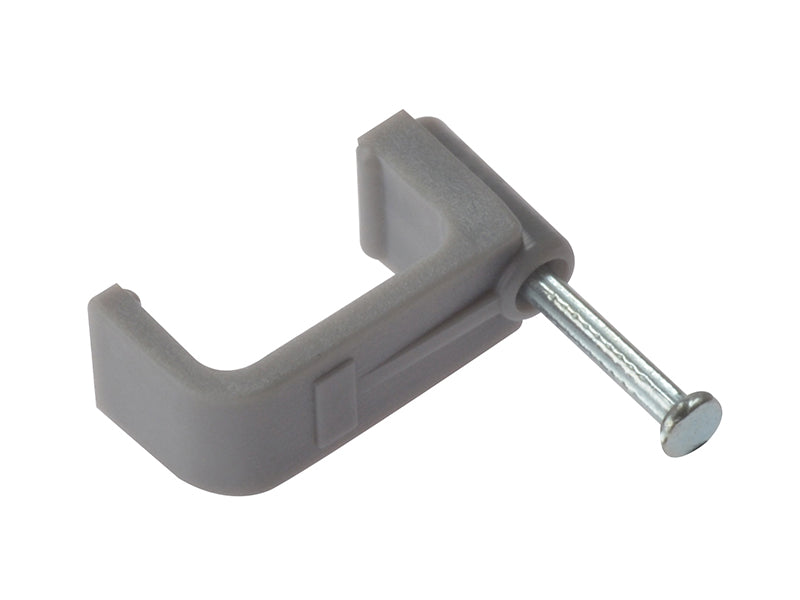 Cable Clip Flat Grey 6.00mm Box 100, ForgeFix