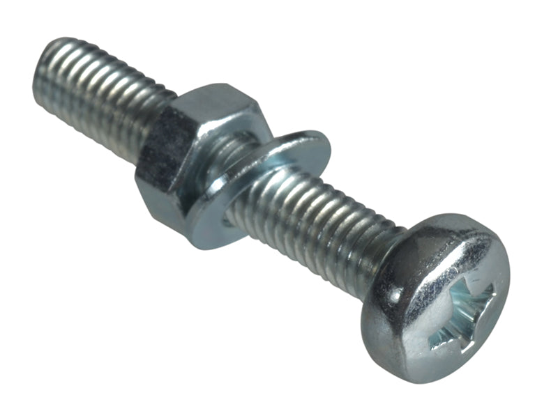 Machine Screw Pozi Compatible Pan Head ZP M5 x 30mm Forge Pack 8, ForgeFix