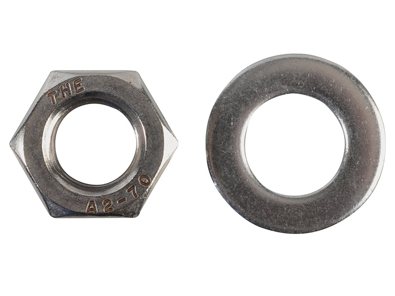 Hexagonal Nuts & Washers A2 Stainless Steel M12 ForgePack 6, ForgeFix