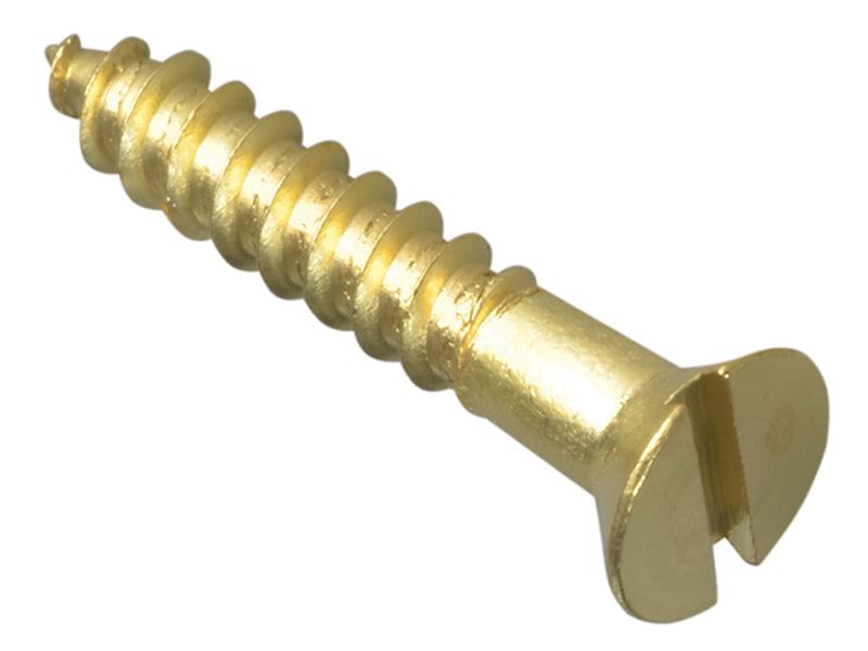 Wood Screw Slotted Raised Head ST Solid Brass 1in x 8 Forge Pack 16, ForgeFix