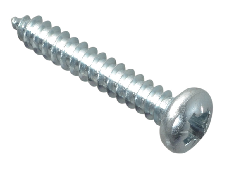 Self-Tapping Screw Pozi Compatible Pan Head ZP 1in x 8 ForgePack 25, ForgeFix