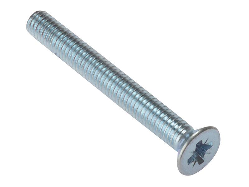 Machine Screw Pozi Compatible CSK ZP M6 x 50mm Bag 25, ForgeFix