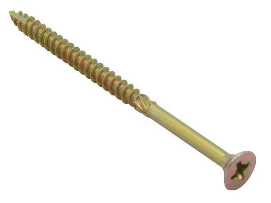 Spectre™ PZ Compatible Wood Screw CSK ZYP 6.0 x 100mm Box 100, ForgeFix