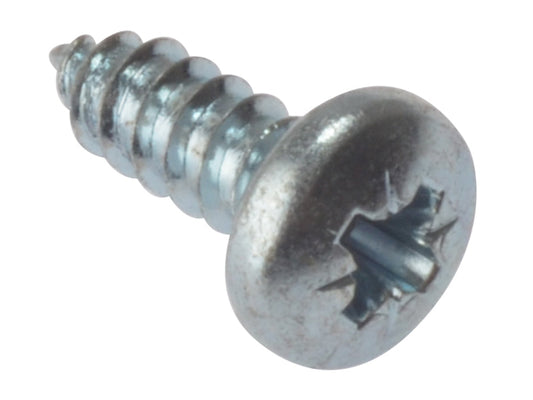 Self-Tapping Screw Pozi Compatible Pan Head ZP 1.1/2in x 10 Box 200, ForgeFix