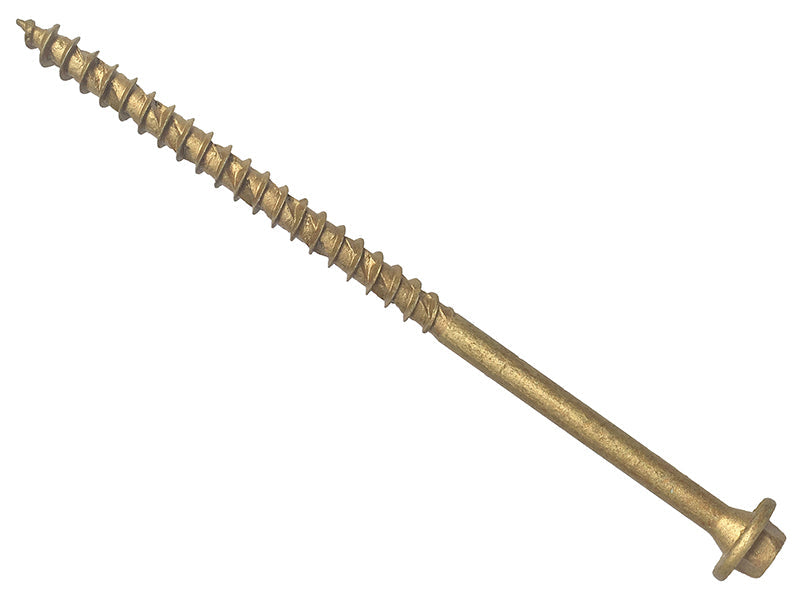 Hexagonal/TORX® Compatible Timber T30 Screws Tan 7x250mm Tub 40, ForgeFix