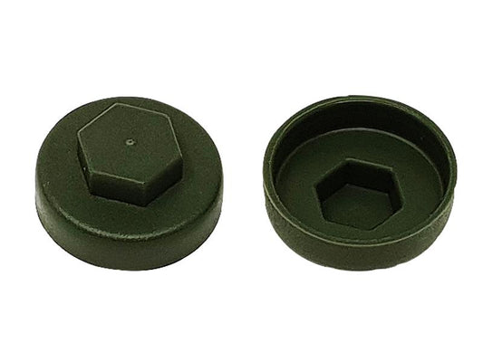 TechFast Cover Cap Olive Green 19mm (Pack 100), ForgeFix