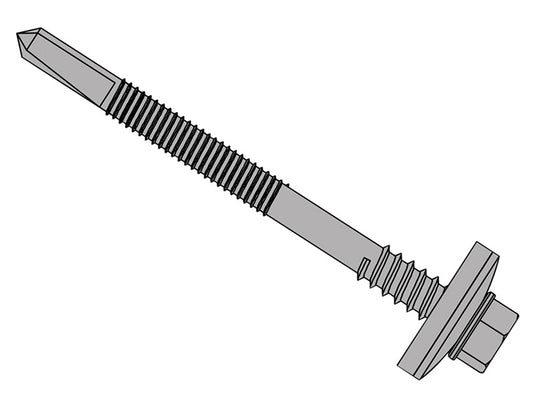 TechFast Composite Panels to Steel Hex Screw No.5 Tip 5.5 x 185mm Box 50, ForgeFix