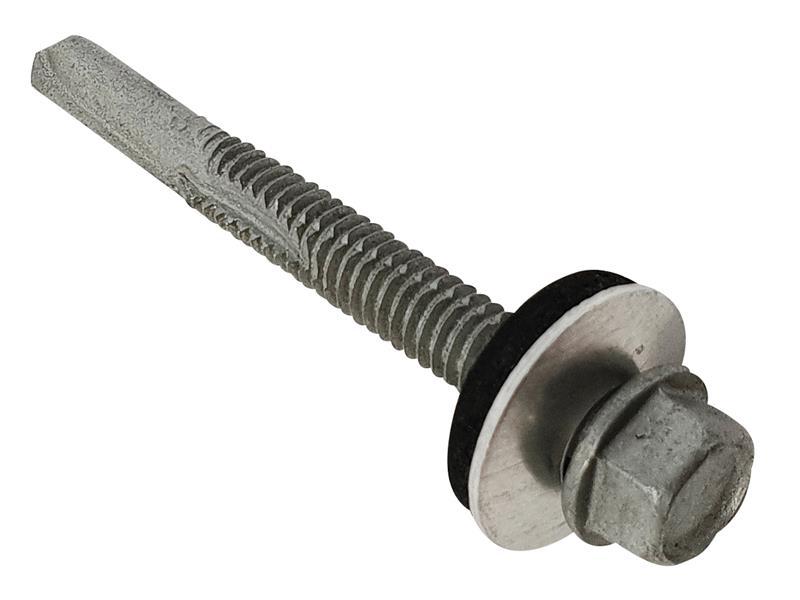 TechFast Roofing Sheet to Steel Hex Screw & Washer No.5 Tip 5.5 x 32mm Box 100, ForgeFix