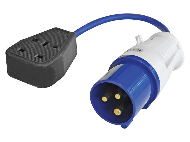 Fly Lead 240V 3-Pin Plug to 240V 3-Pin Socket & 35cm Lead, Faithfull Power Plus