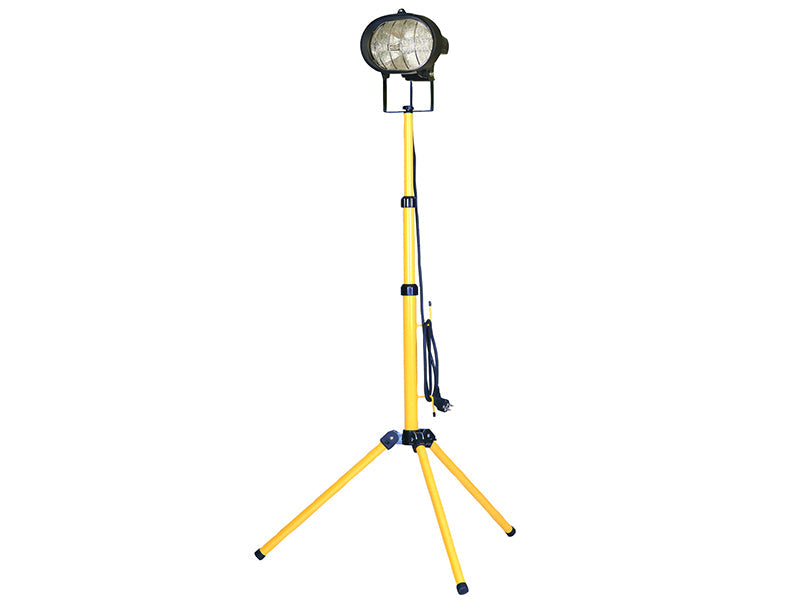 Single Tripod Site Light 500W 240V, Faithfull Power Plus